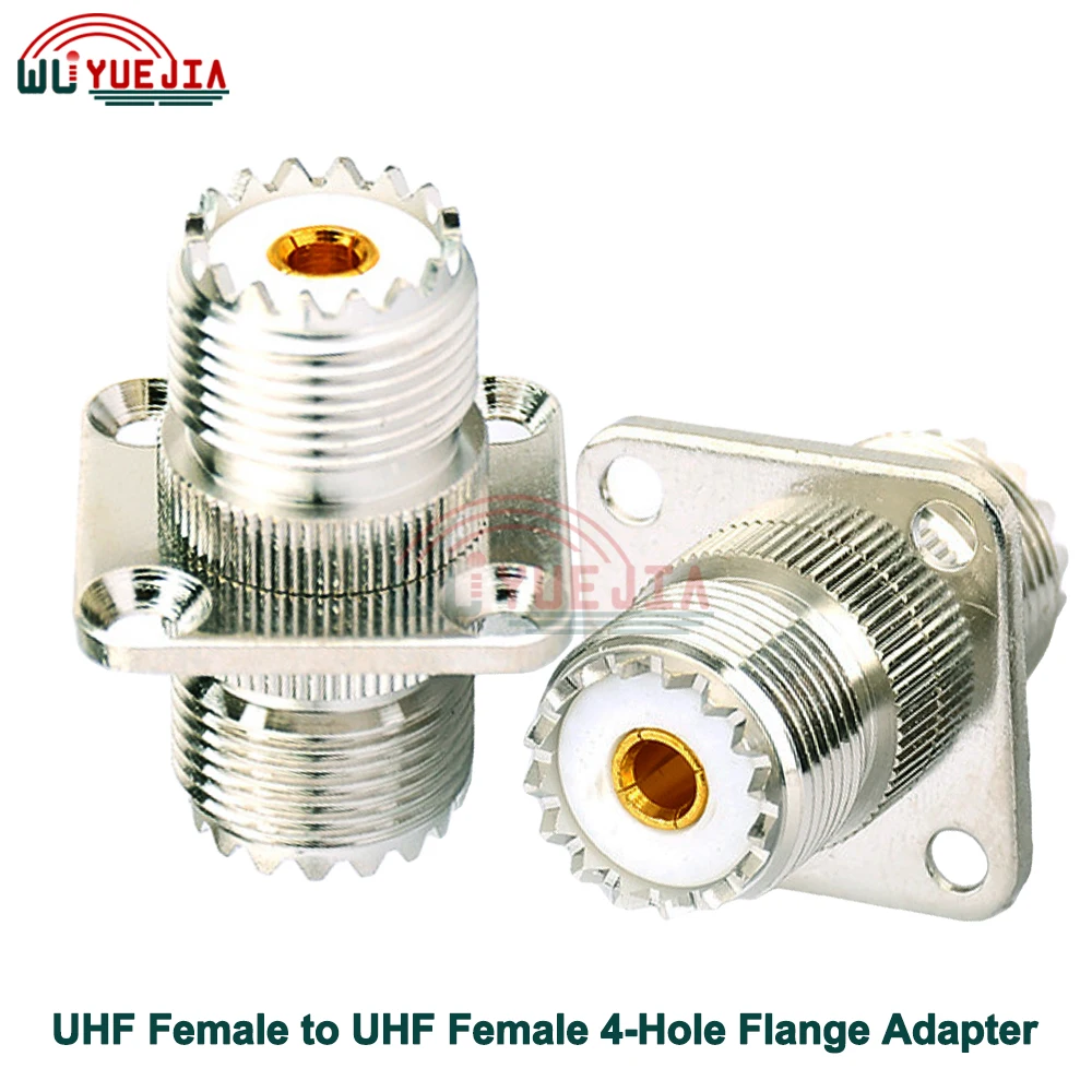 1Pcs 2 Type SO239 SL16 UHF Female Jack to UHF Female Jack Adapter Straight 25mm 4-Hole Flange RF Coax Connector High Quality