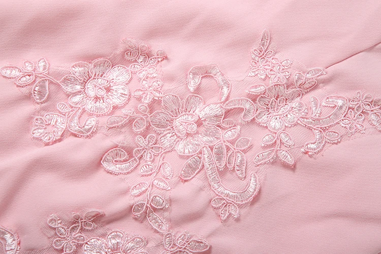 Weird Puss Perlen-Quastenkleid für Damen mit Blumenapplikationen, tiefem Ausschnitt, ärmellos, figurbetont, süß, elegant, für Strandpartys, klassisches Mini-Bodycon-Kleid – Detail 8