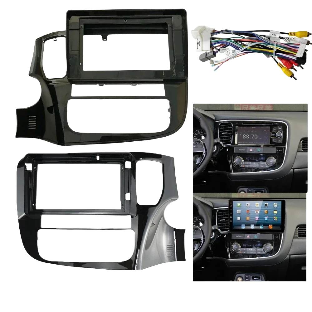 

Рамка для автомагнитолы 9/10 дюймов для Mitsubishi Outlander 2014-2019 - 2 DIN, с проводкой и Canbus