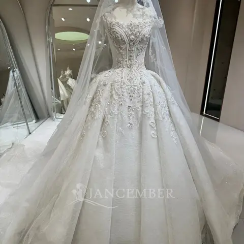 Dreamlike Wedding Dress White Lace Tulle Ball Gown Customized Sleeveless Beading With Veil Chapel Train vestidos de casamento