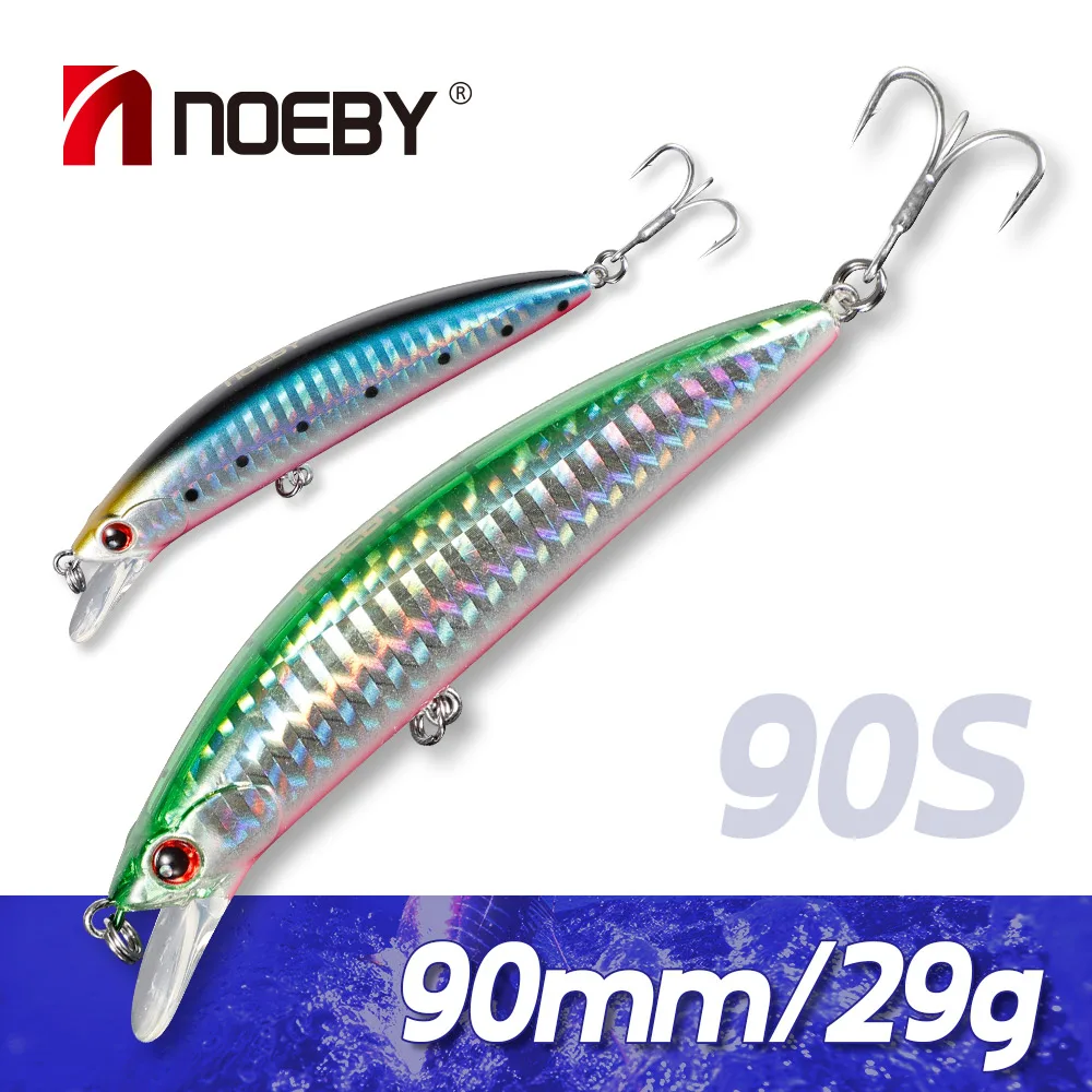 

Noeby Sinking Minnow Fishing Lure 90mm 29g Long Casting Wobblers Artificial Hard Bait Swimbait for Sea Bass Trout Fishing Tackle