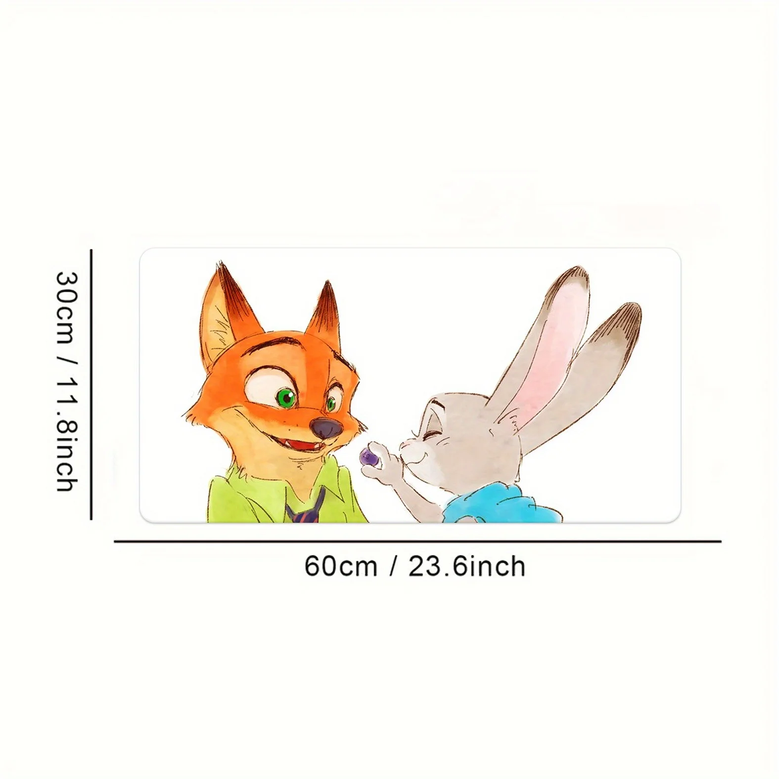 ディズニー ズートピア 公式 ジュディ・ホップス＆ニック・ワイルド マウスパッド - 滑り止めラバーベース、防水大型マウスパッド/デスクマット（PC用、Ga）