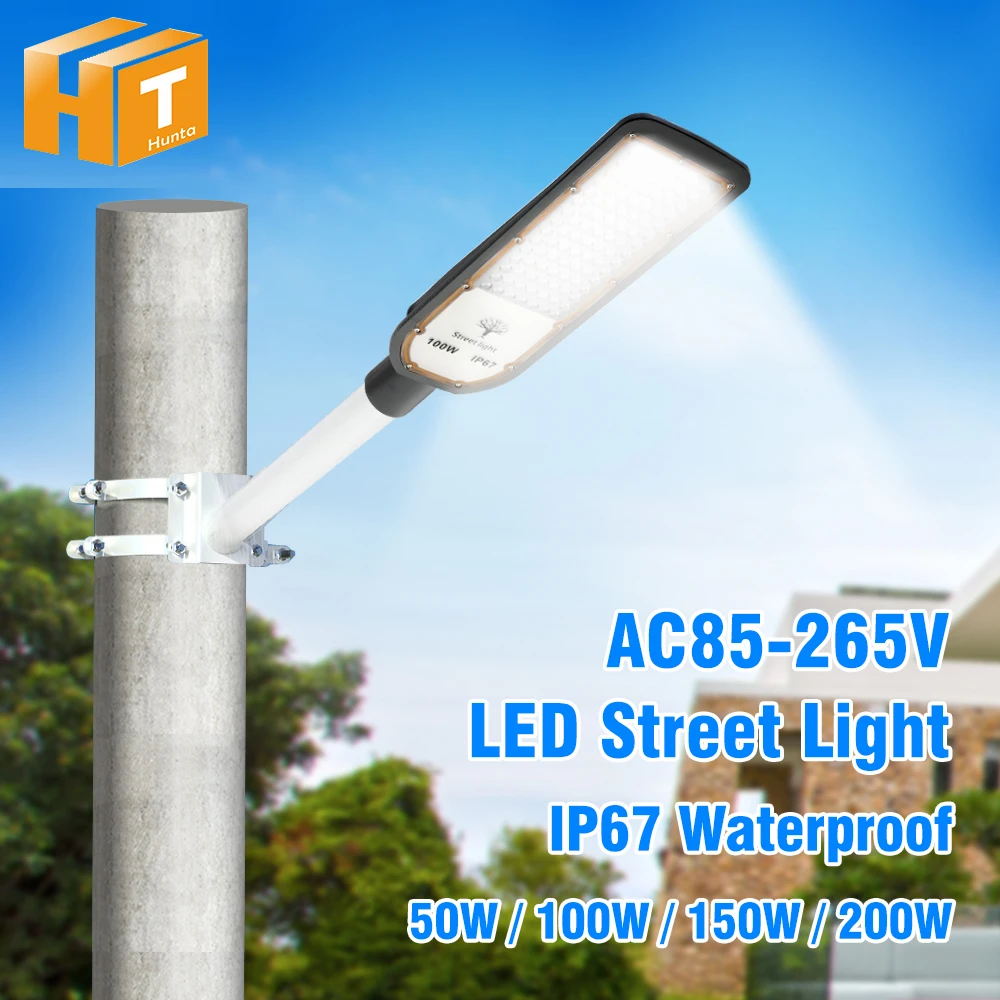 LED Street Light AC85-265V High Brightness 50W 100W 150W 200W 6000K SMD3030 Outdoor Light IP67 Waterproof