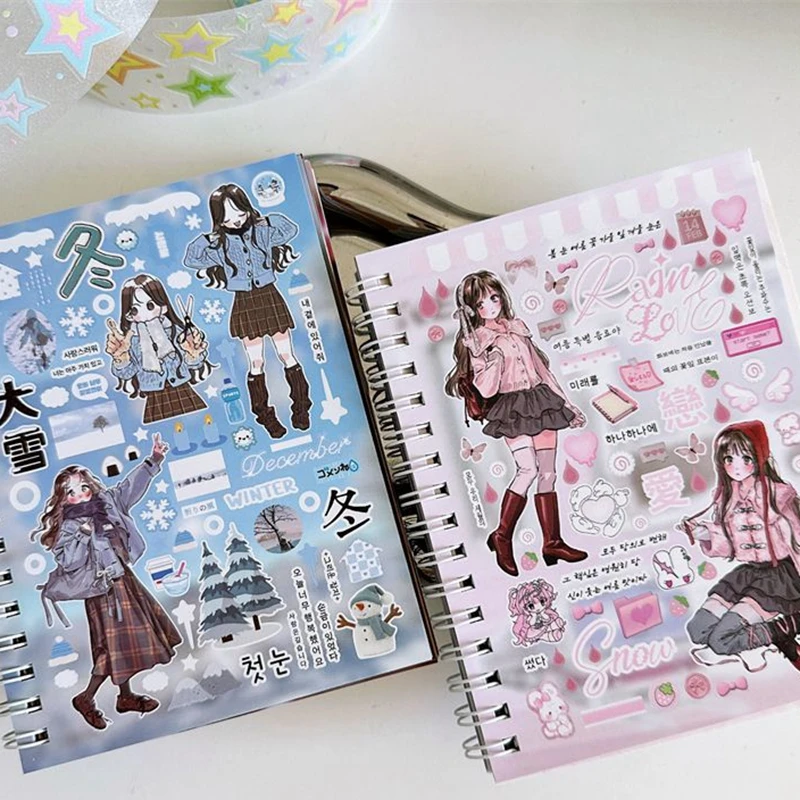 30 folhas coreano ins bonito adesivos decorativos livro y2k scrapbooking caso de telefone diy diário colagem material adesivo presente