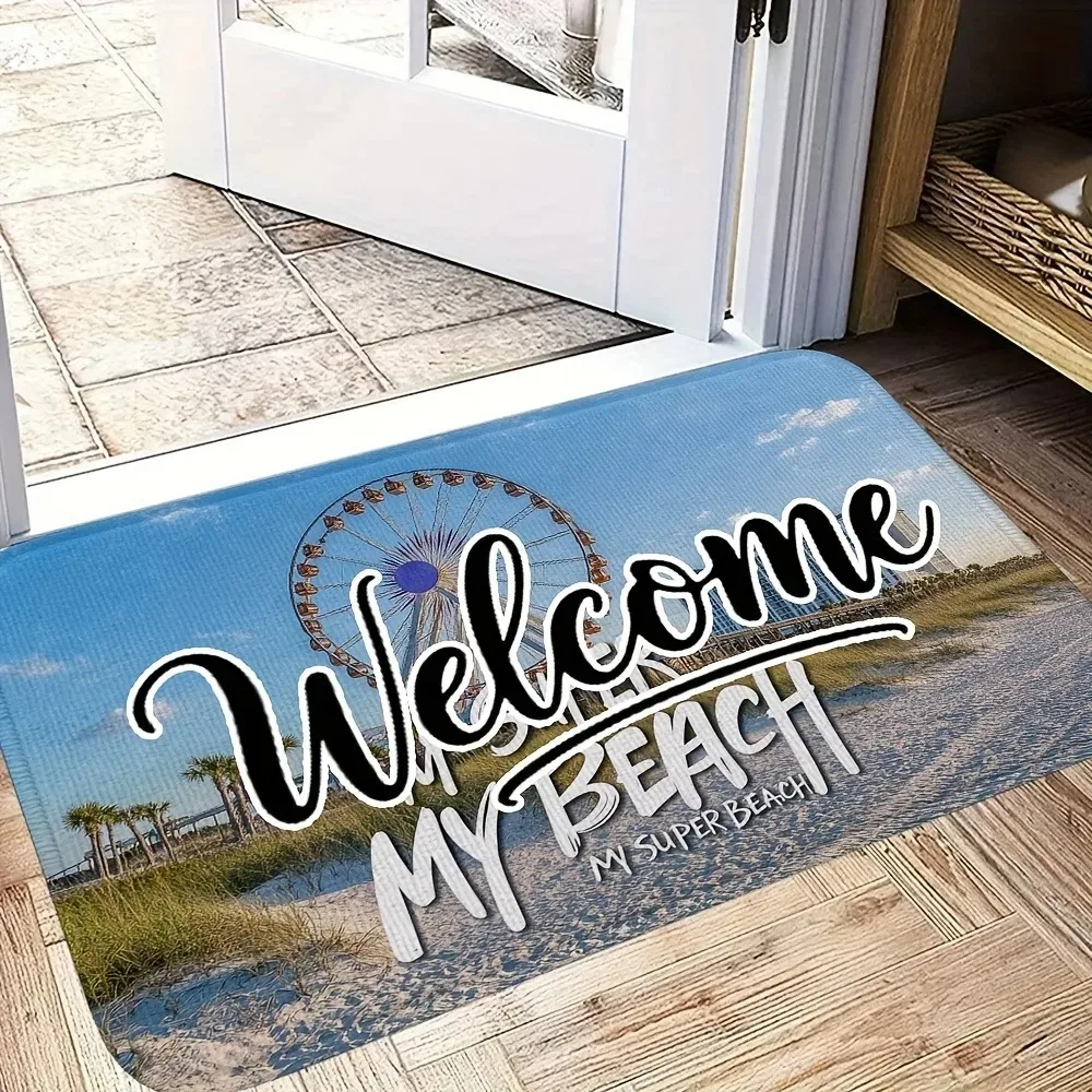 

1PC Welcome charactor Home Door Mats Kitchen Rugs Non-Slip Pop design Bathroom Rugs Bath Mat Carpet for Home Sink Laundry Decor