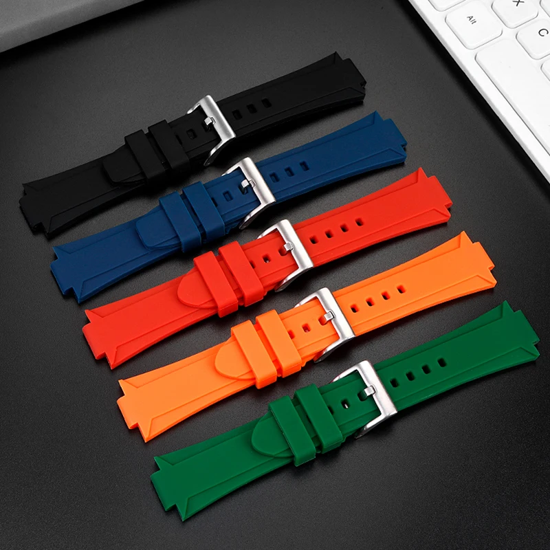 Silicone bracelet for CASIO EFR-S108D EFS-S570 ECB-10DC series rubber watchband accessories watch strap Convex Men\'s wristband