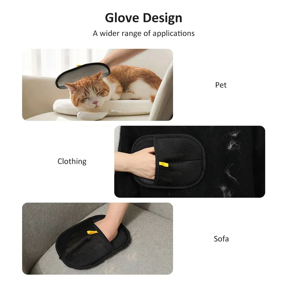قفاز إزالة شعر الحيوانات الأليفة للقطط والكلاب قفازات شعر الحيوانات الأليفة الكهروستاتيكية قابلة لإعادة الاستخدام مزيل شعر الحيوانات الأليفة للملابس والأريكة والسجاد ومقعد السيارة
