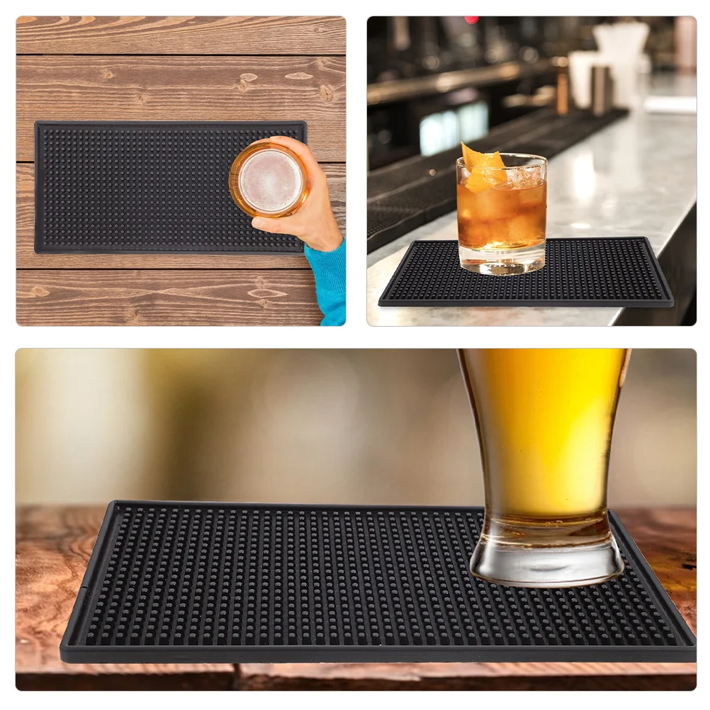 

2pcs Anti-Slip Water Cup Thickened Bar Mat For Countertop Drying Pvc Bar Pad Dish Draining Pad Home Kitchen Mat