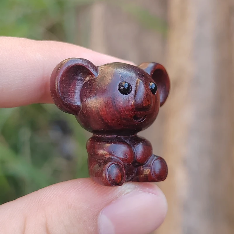 1Pc Wooden Koala, Cute Koala Wood Carving, Cartoon Small Ornament, Hand-Held Craft Piece