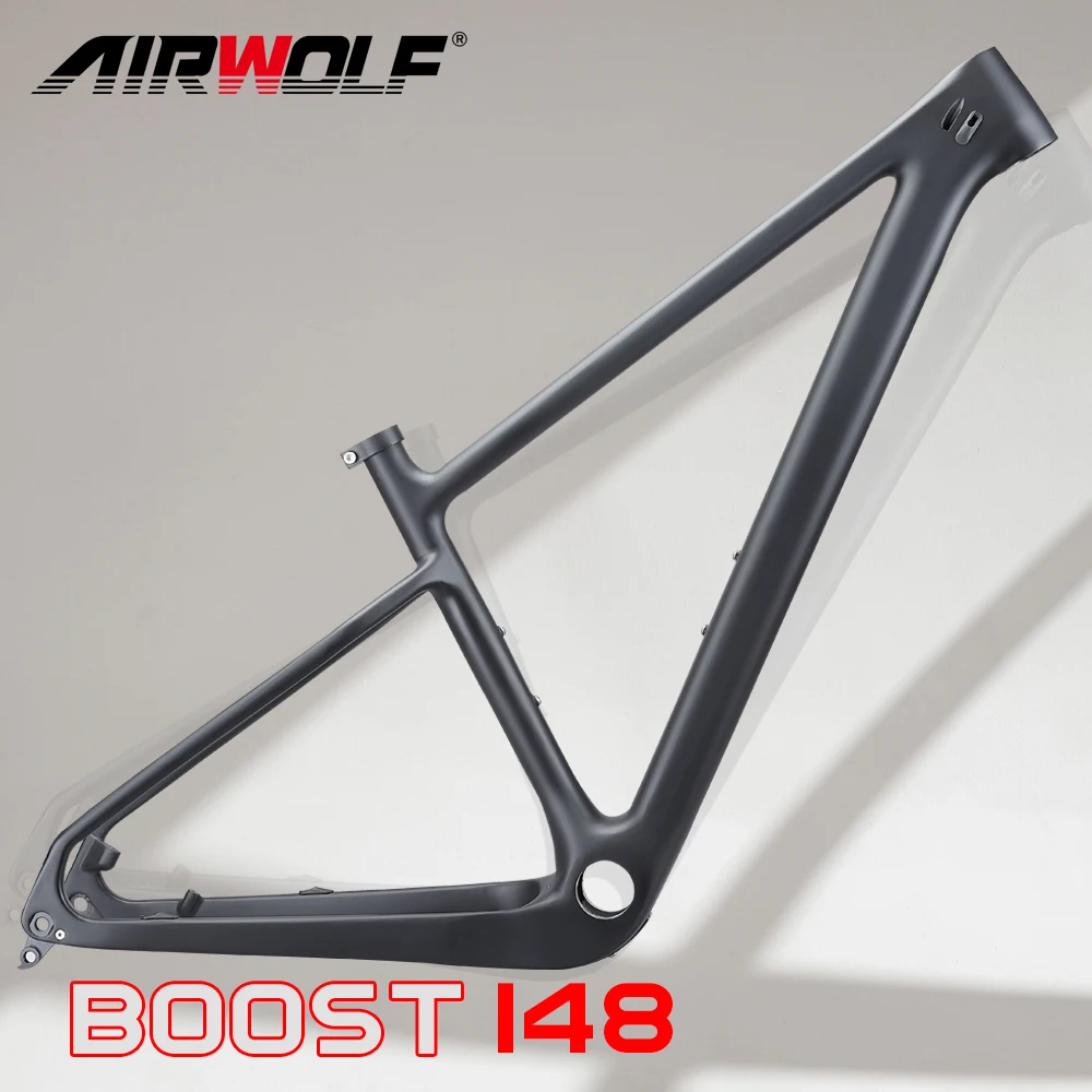 AIRWOLF-Cuadro de carbono para bicicleta de montaña MTB 29, 2023x12mm, eje pasante BOOST, 29er x 148 pulgadas, 2,45