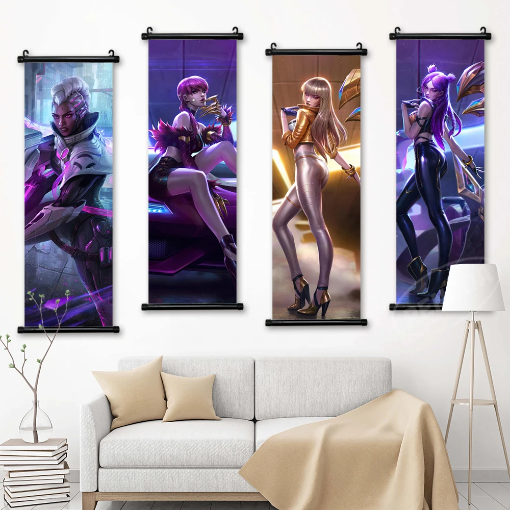 Home Decor League Of Legends Wall Art Mural Kaisa Picture Game Scroll Hanging Riven Painting HD Print Canvas Poster Living Room