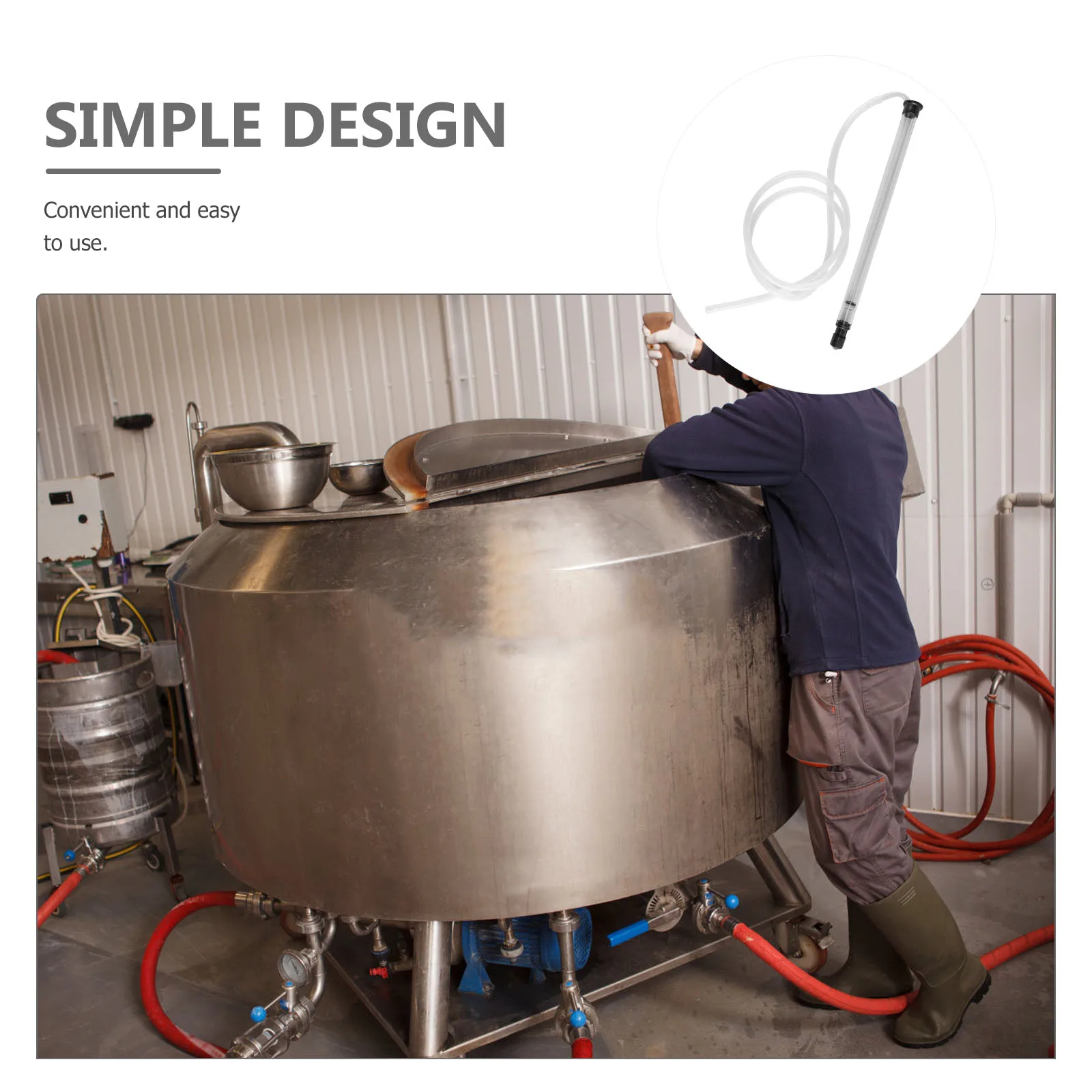 

1Set Auto Siphon Transparent Syphon Hose Reusable Wine Transfer Tube Kitchen Liquid Transfer Tool Beer Brewing Siphon Hose