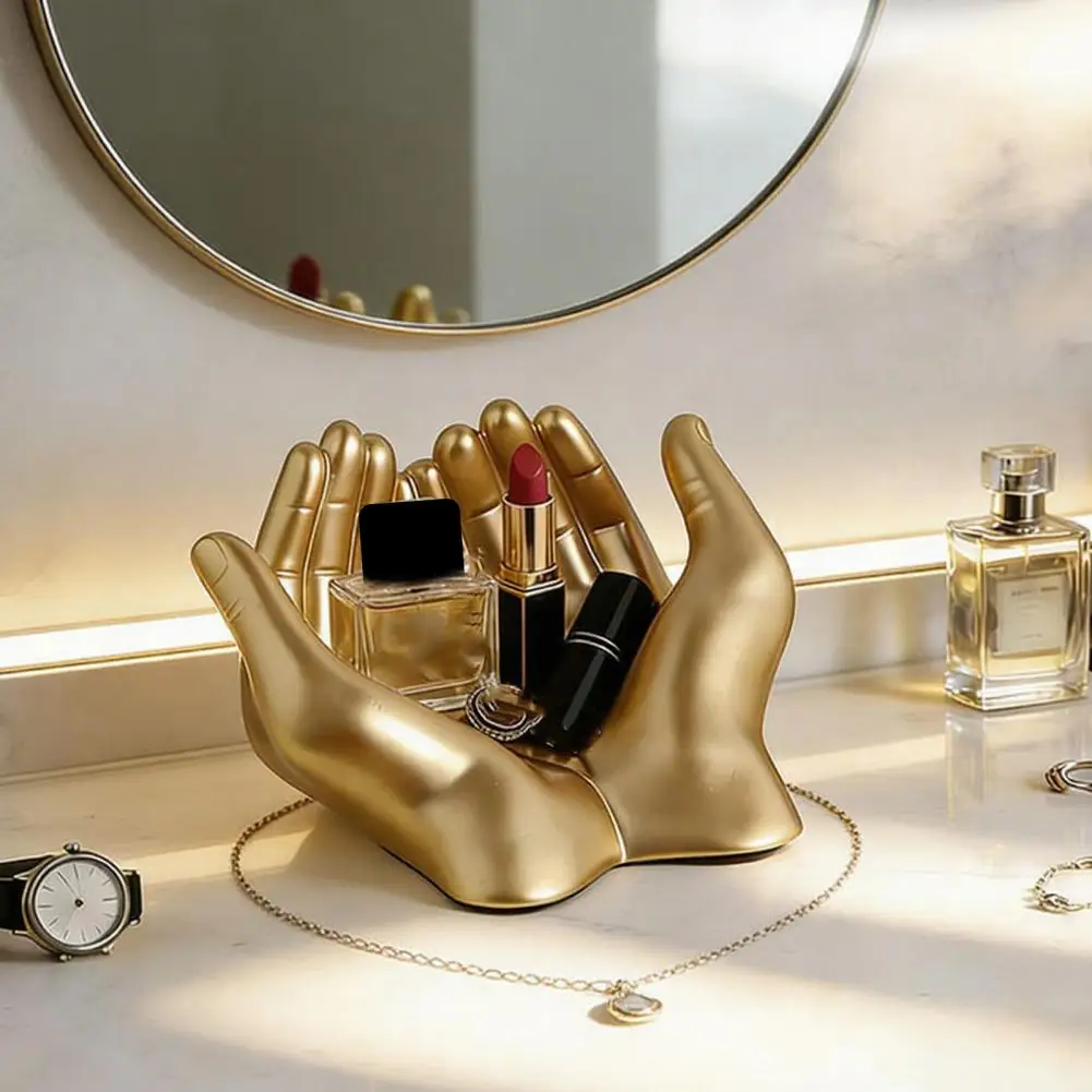 

Hands Statue Key Holder,Artistic Jewelry Tray,Modern Elegant Desktop Decor for Keys Lipstick Dressing Table
