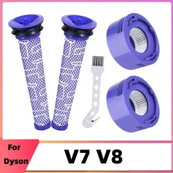 Filtro HEPA para Dyson V8 V7, piezas de repuesto para Robot aspirador, filtro lavable frontal y trasero, accesorios para electrodomésticos de limpieza