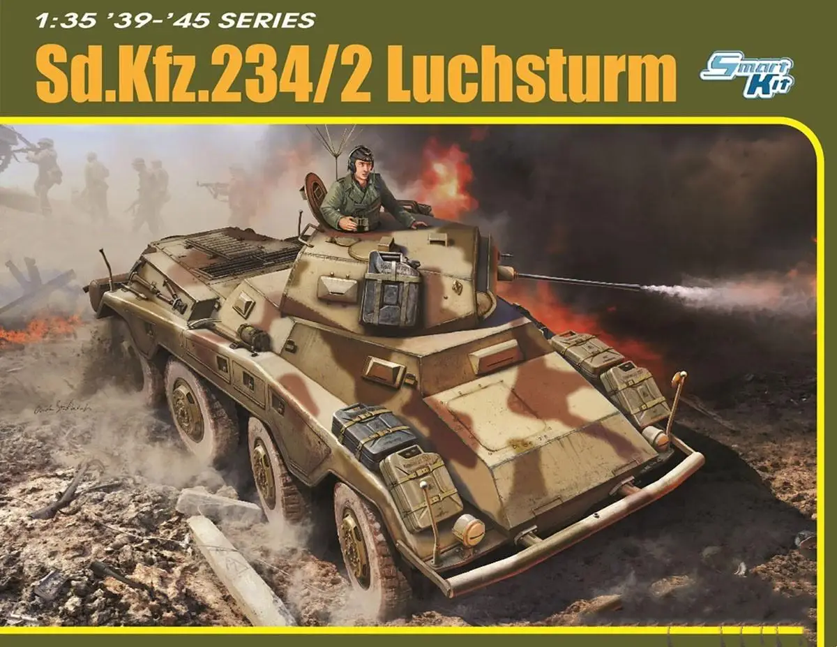 

Dragon 6696 1/35 Sd.Kfz.234/2 Luchsturm w/Metal Car Width Pole/Metal Smoke Grenade Launcher & Smoke Grenades