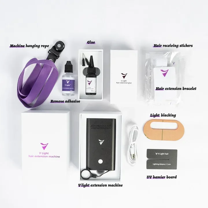 2025 New Arrival Factory Wholesale V Light Hair Extension Machine Tool Kit For Human Hair Extensions
