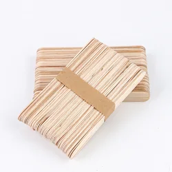 50Pcs/Lot Wooden Craft Ice Cream Sticks Pop Popsicle Sticks Natural Wood Cake Tools DIY kids Handwork Art Crafts Toys Ice Mold