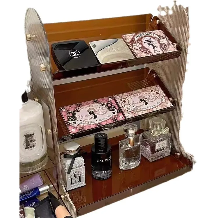 #¥Light Luxury Dresser Skin Care Products Cosmetics Storage Rack Desktop Shelf Washing Table Acrylic Storage