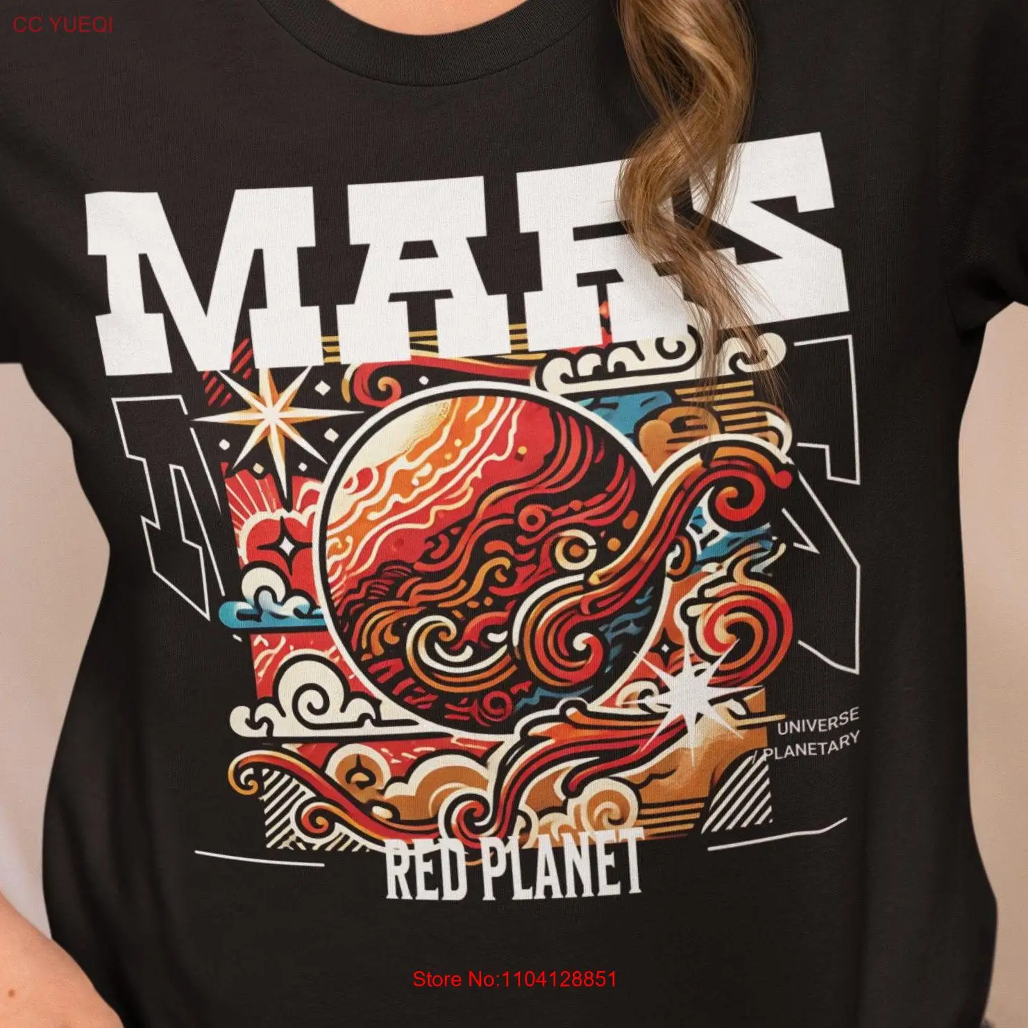 Mars red planeT camiseta exploración espacial diseño cósmico vintage estampado de galaxia retro arte planetario universo fresco camiseta gráfica