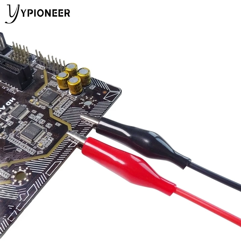 YPionee P1025 10 قطعة التمساح كليب اختبار يؤدي الكهربائية كابل اختبار يؤدي مجموعة مزدوجة العضوية التمساح كليب أسلاك البلوز 5 اللون