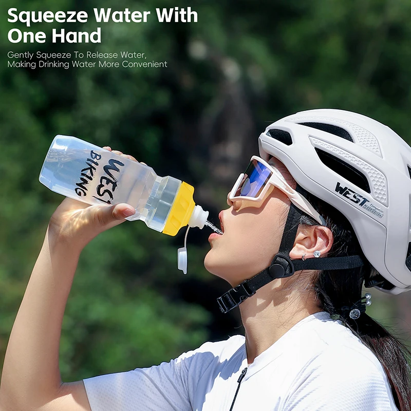 WEST BIKING Bicycle Water Bottle 610ml/710ml Large Capacity BPA Free Leak Proof Cycling Water Bottle Sports Squeeze Drink Kettle