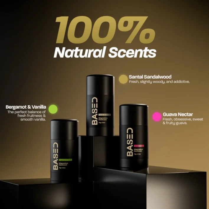 75g Based Bodyworks Brand Magnesium Deodorant Natural Santal Guava Nectar Bergamot Vanilla Solid Antiperspirant Body Solid Balm - view 6