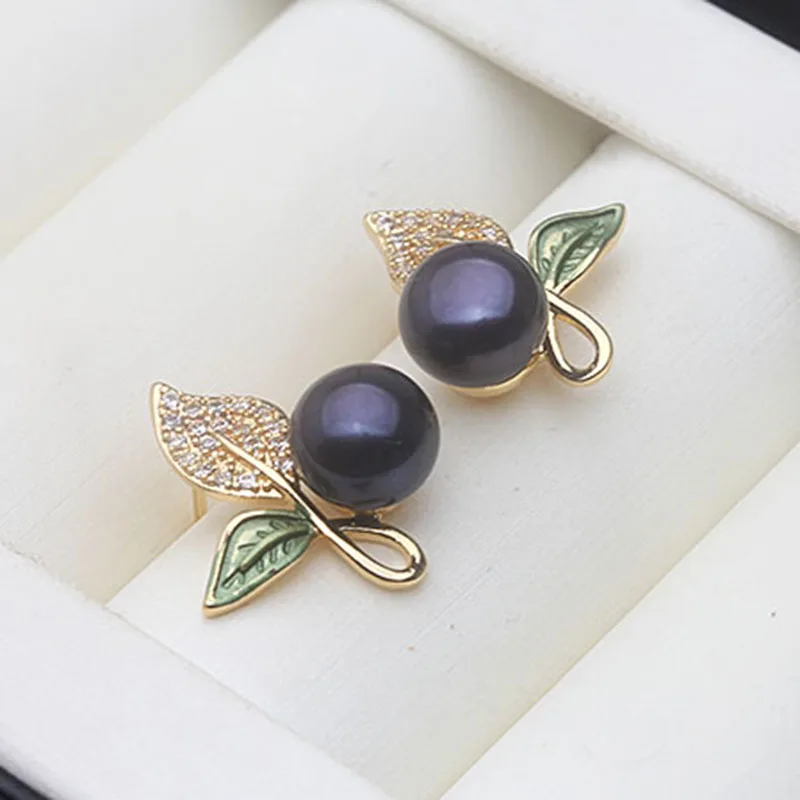 

Genuine Natural Freshwater White Silver 925 Pearl Earrings Woman,Cute Stud Earrings With Pearls Jewelry Wife Birthday Gift Black