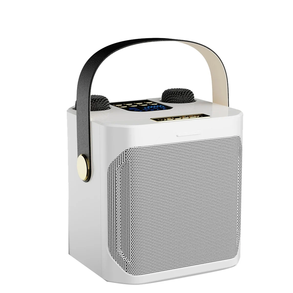 

Портативная колонка высокой мощности для караоке, Bluetooth, 360 стерео, объемный водонепроницаемый беспроводной сабвуфер с двойным микрофоном-B