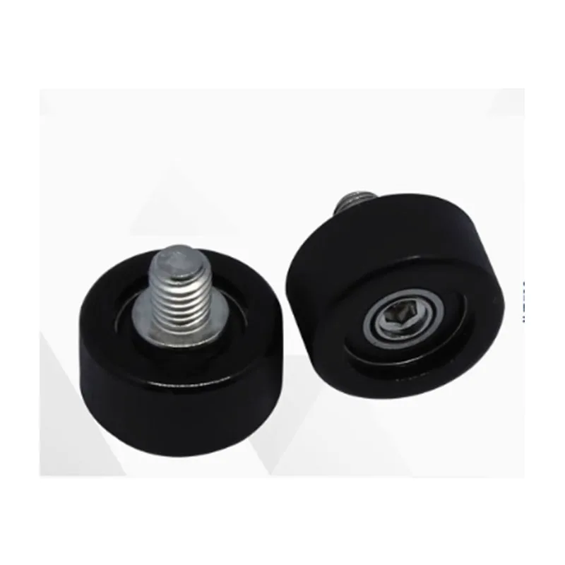 1Pc PU68516-8C1L6M4 polyurethane  guide wheel elevator floor door lock  thread coated soft rubber silent rolling wheel