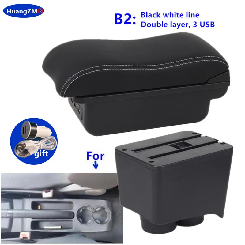 Voor Volkswagen Polo Armsteun doos Voor VW Polo 9N3 Mk4 Auto Armsteun doos 2002-2009 Interieur Retrofit opbergdoos auto accessoires