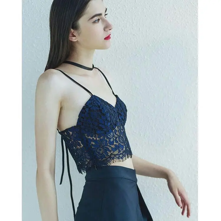 New Fashion Summer WomenTops Bra Bustiers Camisoles Sweet Women Lace Hollow Tube Tops Camis Crop Tops 4 Colors S-L