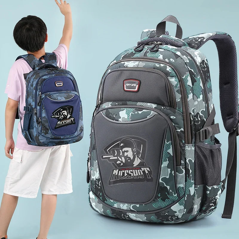 Mochilas escolares impermeables para niños, mochila ortopédica para libros, Escuela Primaria