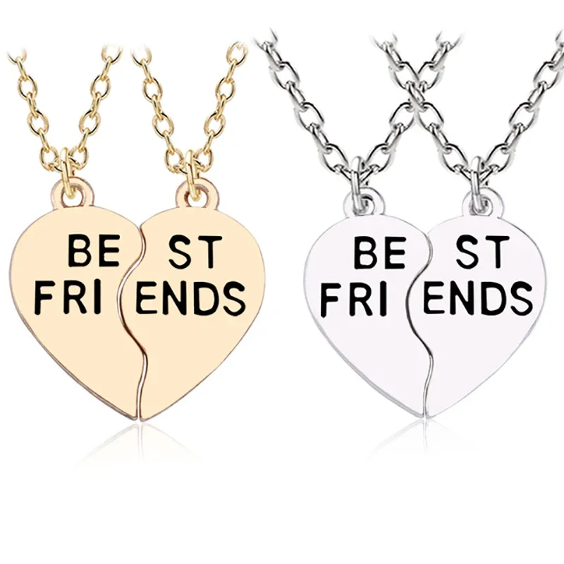 Fashionable Love Necklace Best Friend Exquisite Heartbreak BFF Friendship Pendant Elegant Collar Party Jewelry Accessories Gift