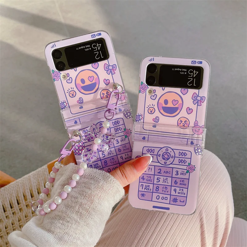 

Creative Purple Phone for Samsung Galaxy Z Flip 7 6 5 4 Protective Back Cover for ZFlip5 ZFlip6 ZFlip7 Case Shell