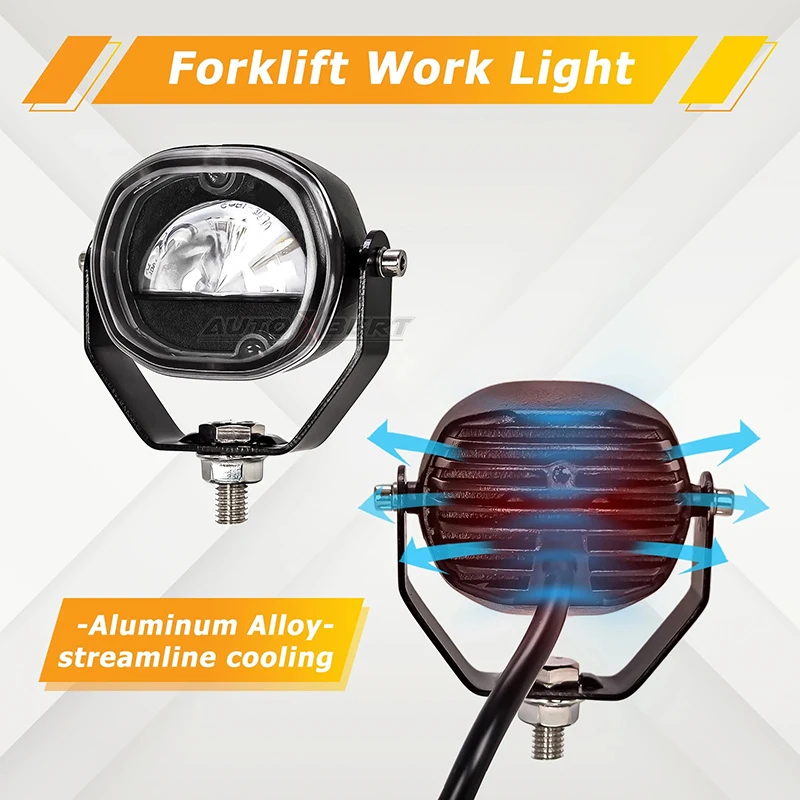 LED wózek widłowy bezpieczna lampa czerwone światło ostrzegawczy w kształcie litery U światło robocze DC 12V-100V 48v 24v 8w Mini wózek widłowy
