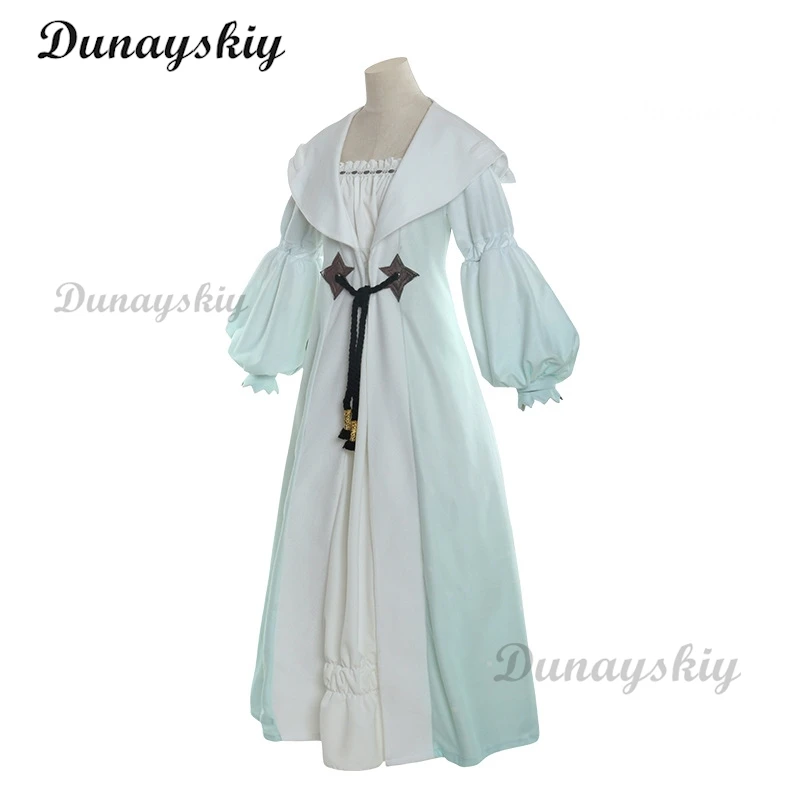 FF14 Crescent Moon Nightgown Cosplay Costume White Cute Dress Sleepwear Women Fancy Dress Suit Halloween Unifoerms Custom Made