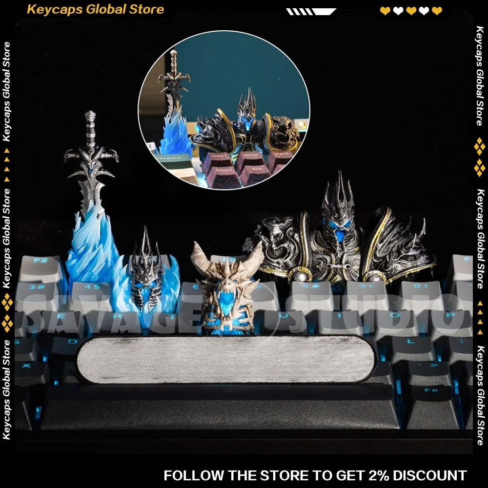 

World of Warcraft keycap resin Helm of the Overlord Keyboard Caps for Pc Game Mechanical Keyboard Accessories Customized Keycas