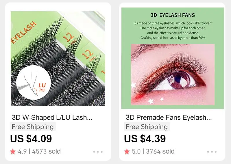 GLAMLASH 6D-W Shaped Eyelash Extension Premade Volume Fans Clover W Style Lashes False Mink Soft Easy Faning Natural Makeup Tool