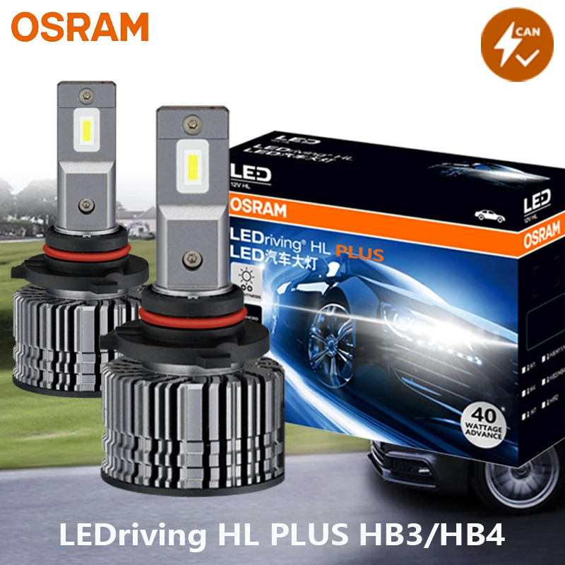 OSRAM LEDriving CF2.0 Plus LED HB3 9005 Car Headlight 80W Bright HB4 9006 6000K White High Low Beam Original Lamp E9005/6CW,Pair