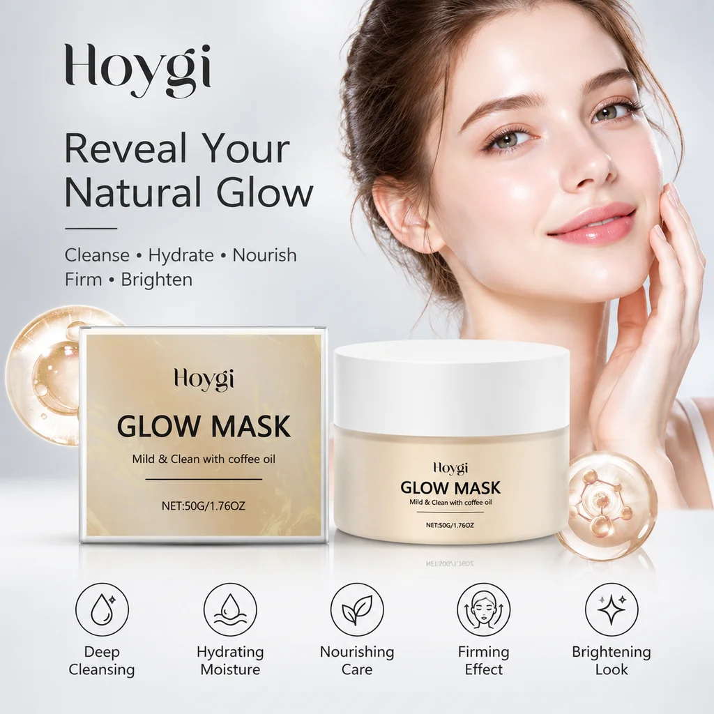 Glow Face Mask for Cleansing Hydrating and Firming Skin Brighten Dull Skin Rejuvenating Coffee Oil Face Skin Care Mask 50g
