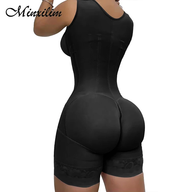 Minxilim Colombian Slimming Sheath Woman Bodysuit Double Compression Belly Reductive Girdle Open Crotch Body Shapewear