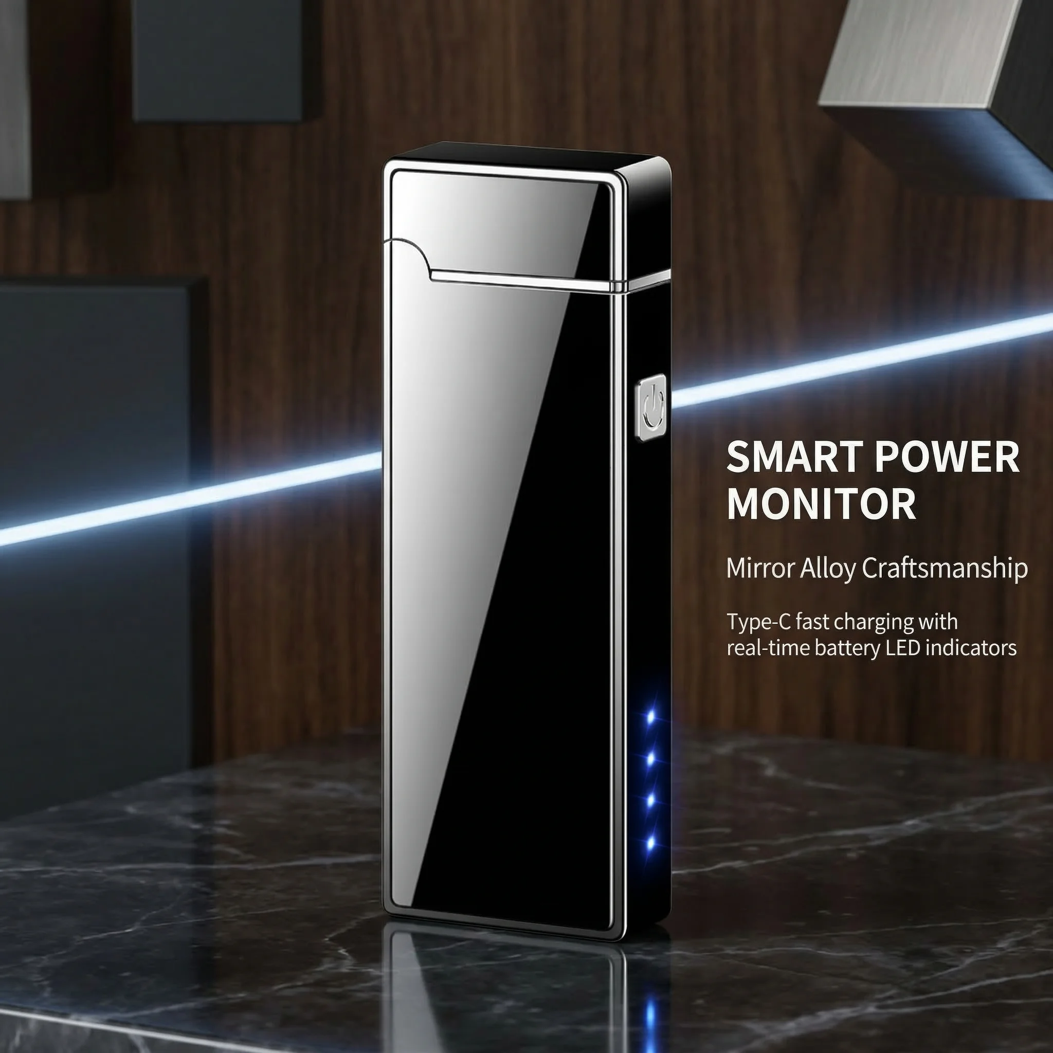 Dual Arc Plasma Lighter, Windproof Rechargeable Lighter with LED Battery Indicator, Type-C Fast Charging, Metal Customizable