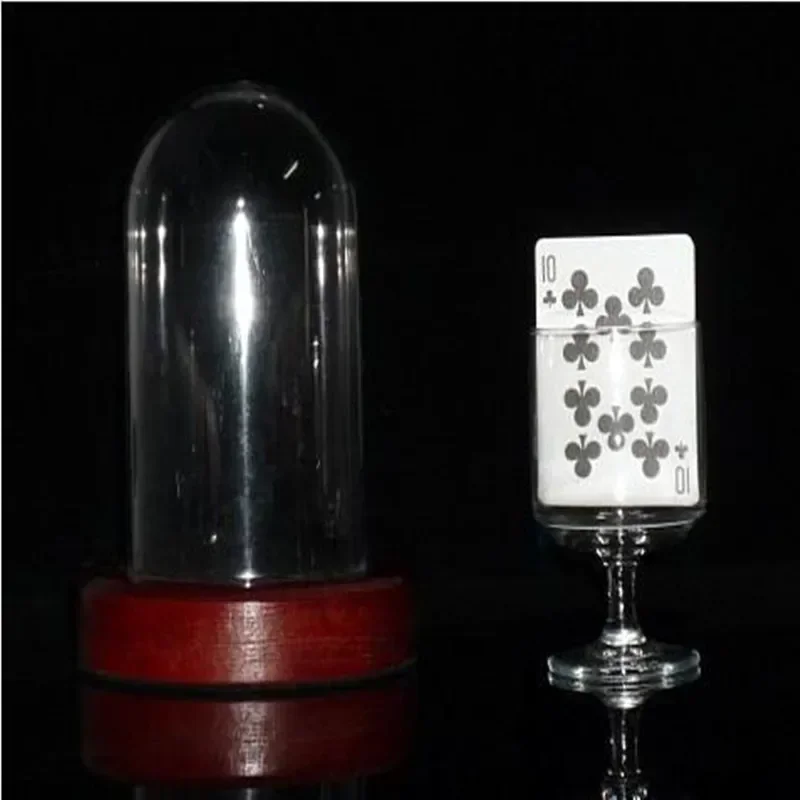 Card Through Deck Horizontal Card Rise Magic Trick Two Card Transposition Travel Through Deck Glass Close Up Stage Magic Gimmick