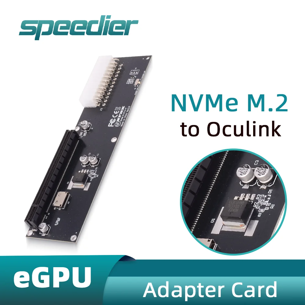 

NVMe M.2 To Oculink SFF-8612 SFF-8611 External Graphics Adapter Riser Card eGPU for GPU DIY SFF8611 Cable 0.5m
