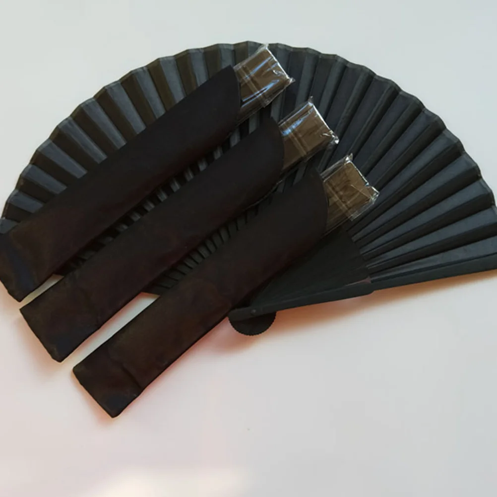 

2 set Black Silk Foldable Hand For Women Chinese Style Dancing Fan Portable Summer Accessory Gift Decorative Craft Fan Home
