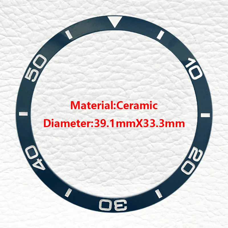 Mod 39.1mmx33.3mm السيراميك الحافة إدراج حلقة يناسب NH35 ساعة حالة شقة السيراميك الحافة إدراج قطع الغيار للرجال ساعات الغوص