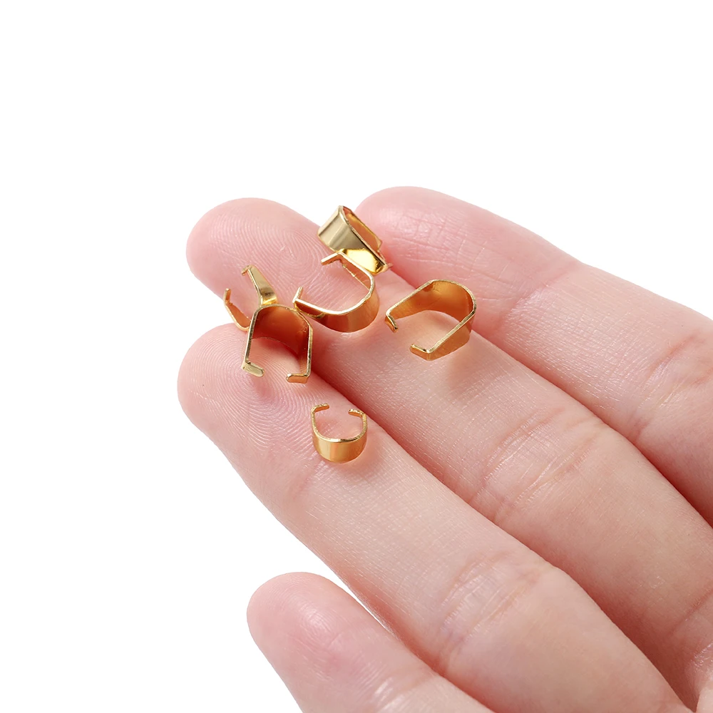 50pcs/lot Gold Color Stainless Steel Pendant Clips Melon Seeds Buckle Necklace Hook Connector For DIY Jewelry Making Findings image 4