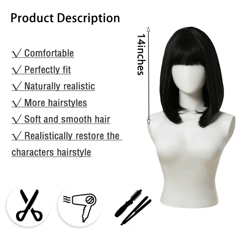 Peruca Bob Preta Natural com F - Hair Care High End avaliação e preço
