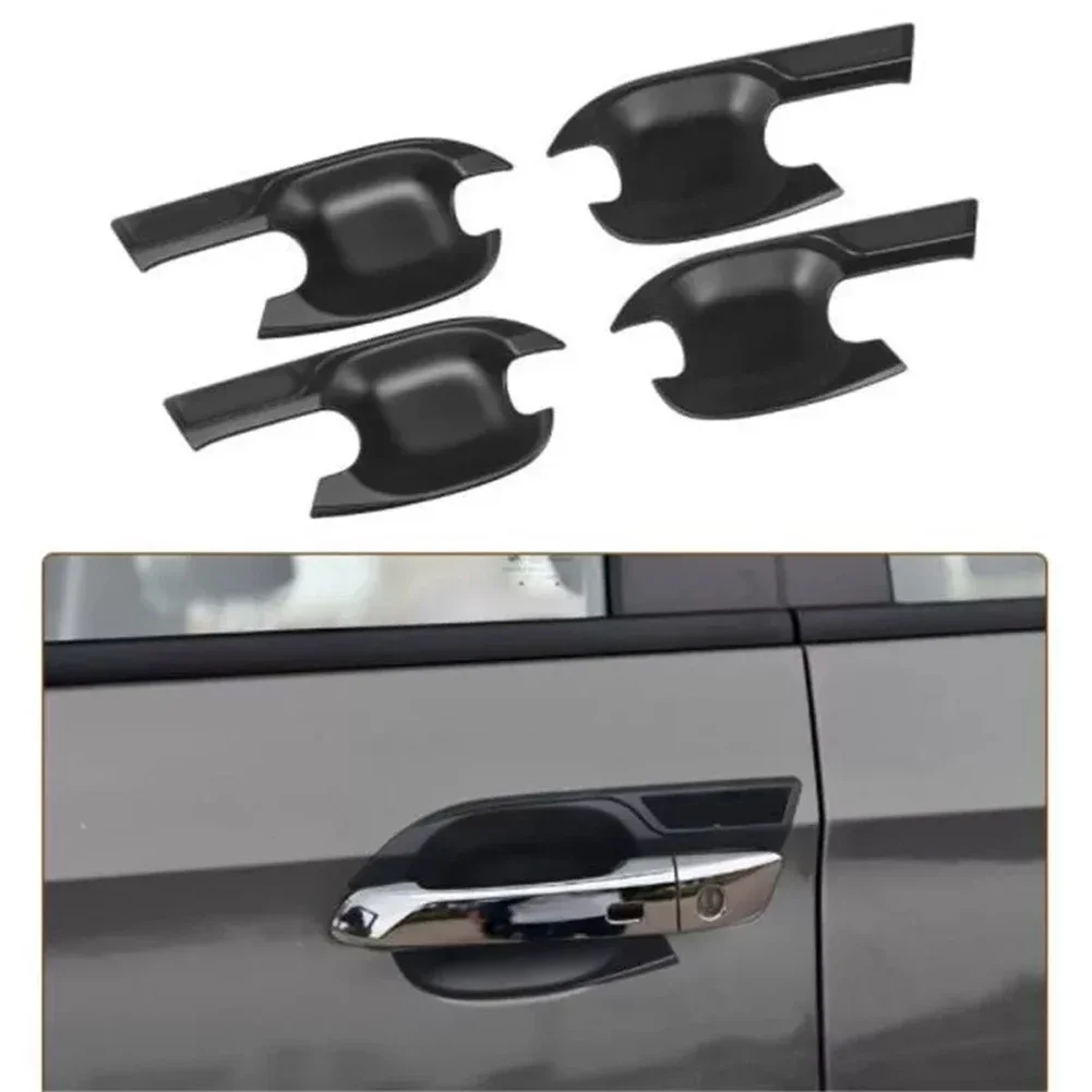 Exterior Cover Trim Door Bowl Stickers Color: Matte Black ABS Material Direct Replacement Long-lasting Protection