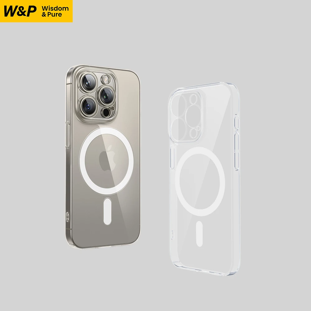 

W&P Clear Case Rear Cover with Magnetic Suction Ultra Thin Transparent MagSafe Soft Silicone Case iPhone 15